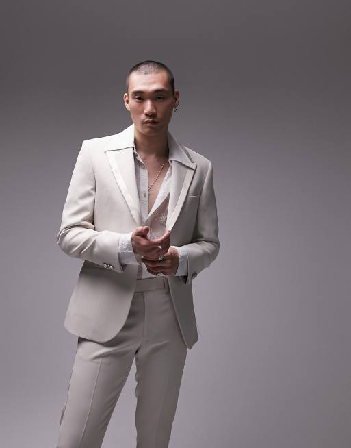 Topman – Kamiennobeżowy dopasowany smoking, 2 z 2