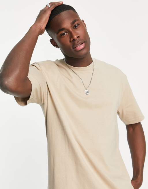 Topman – Jasnobeżowy T-shirt oversize – STONE