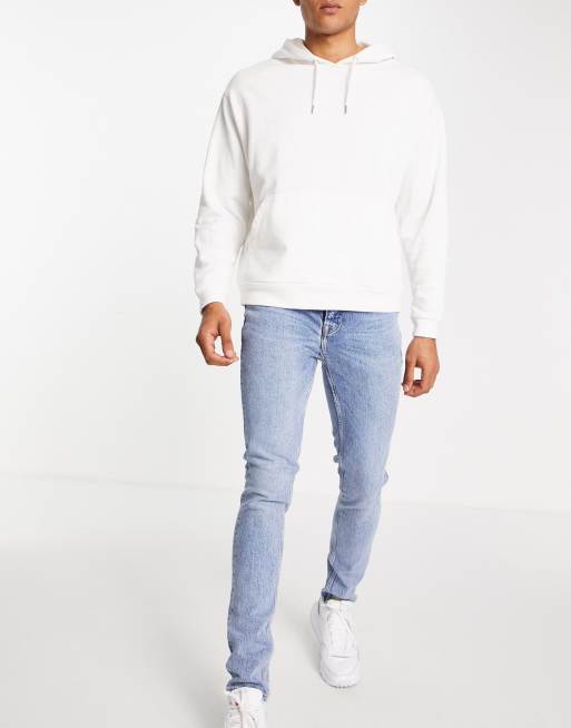 Topman – Jasnoniebieskie jeansy o obcisłym kroju z mieszanki bawełny – LBLUE