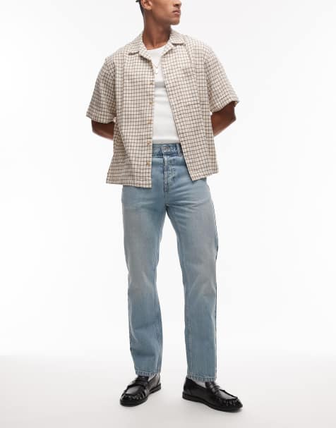 Topman straight leg jean in light wash