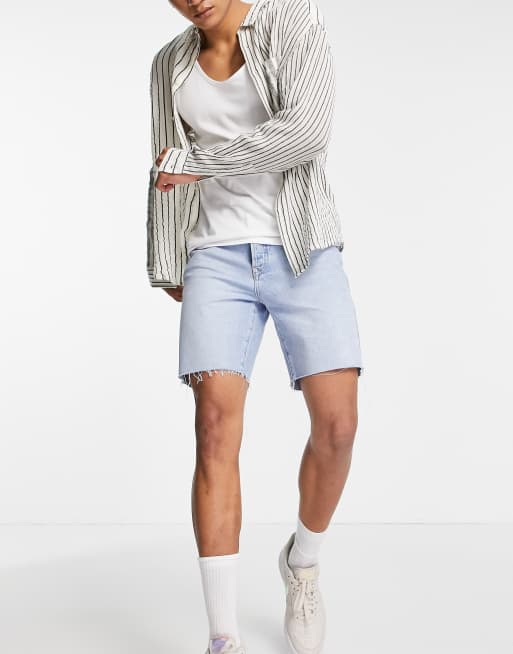Topman – Jasnoniebieskie szorty jeansowe o dopasowanym kroju, 4 z 4