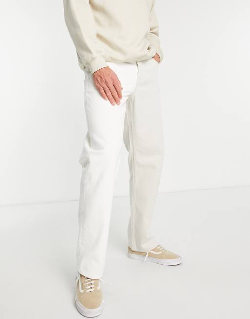 Topman - Jean baggy bicolore - Écru