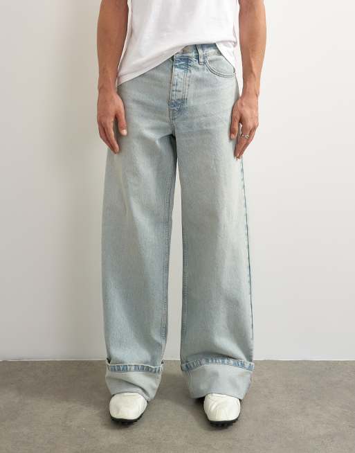Topman - Jean baggy rigide avec revers - Délavage clair, 2 de 7