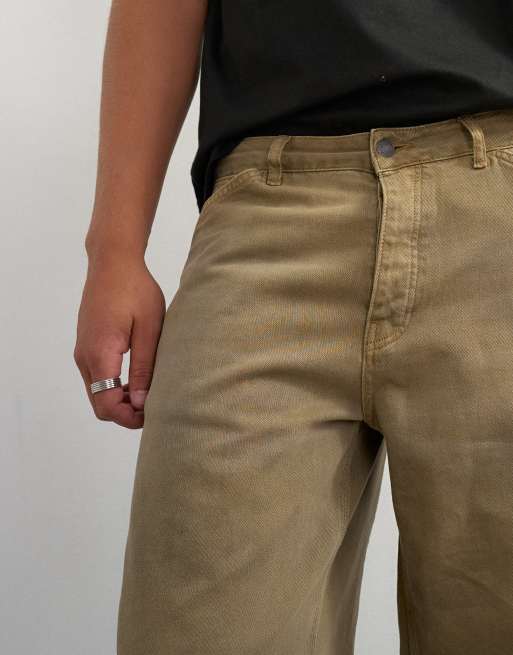 Topman jean carpenter coupe baggy rigide en tan, 3 de 5