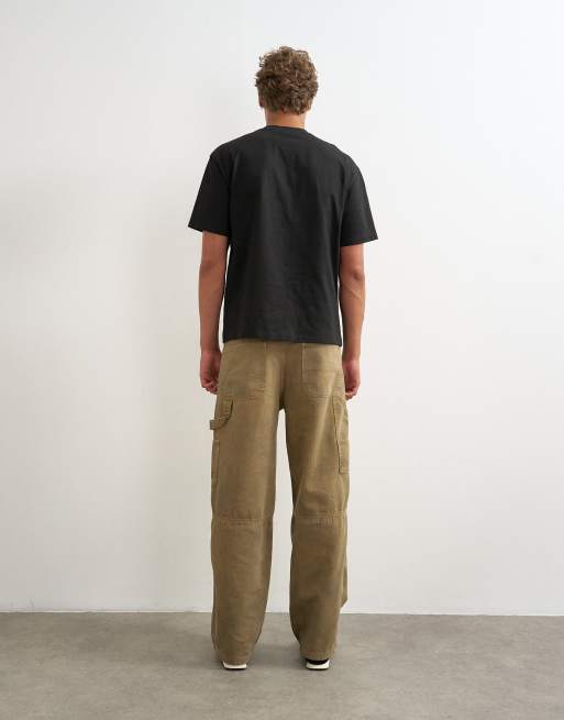 Topman jean carpenter coupe baggy rigide en tan, 5 de 5
