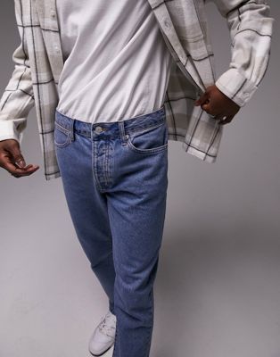 Jeans larges Topman - Jean droit à délavage moyen