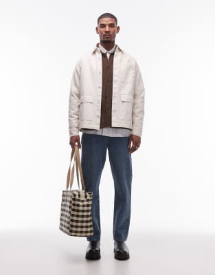 Jeans Droit Homme Moto Topman Taille 32/30 - Délavé Bleu Moyen, Coton Denim