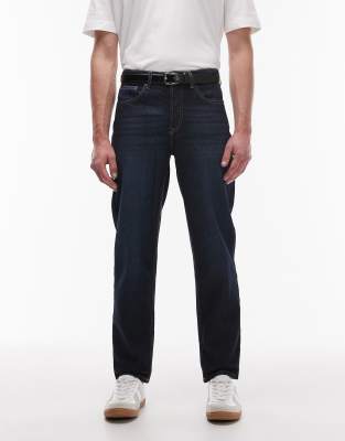 Topman - Jean fuselé - Bleu foncé délavé - view 1