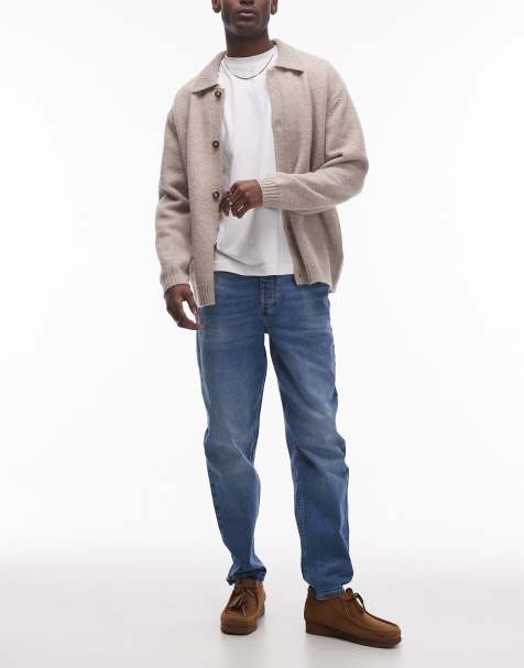 Topman - Jean fuselé stretch - Bleu moyen délavé - view 1