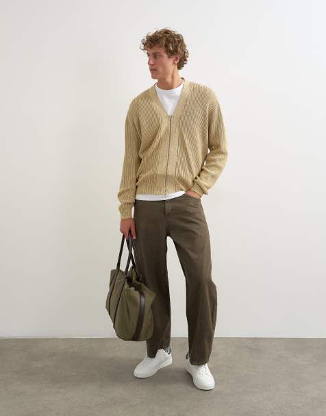 Topman - Jean rigide coupe barrel - Vert délavé - view 1