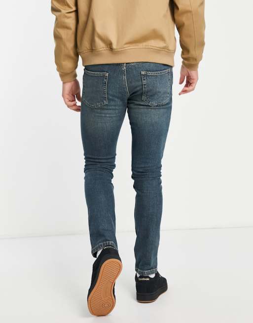 Topman - Jean skinny stretch - Reflet vert à délavage moyen, 3 de 4