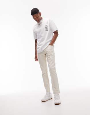 Topman slim jeans in ecru - ASOS Price Checker