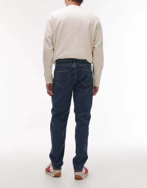 Jean Topman Slim 'Moto Jagger' - Taille 30/30 Bleu Foncé - Occasion Très Bon état