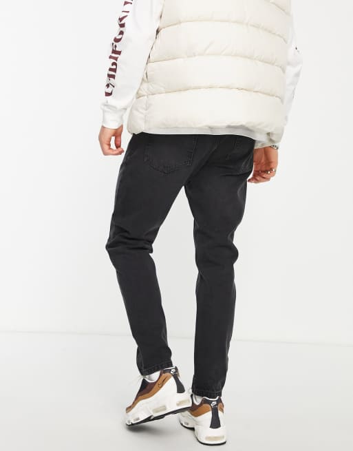 Topman - Jeans affusolati nero slavato con cuciture a vista sul davanti, 2 di 4