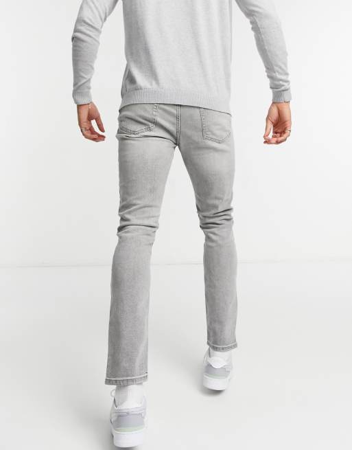 Topman – Jeans aus Baumwollmix in Grau mit engem Schnitt und Zierrissen - GREY, 2 von 4