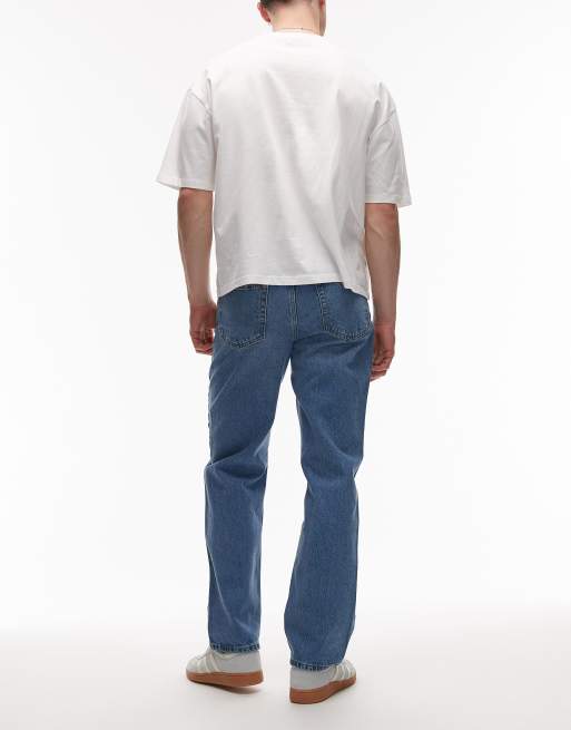 Topman - Jeans dritti lavaggio blu medio, 3 di 5
