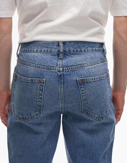 Topman - Jeans dritti lavaggio blu medio, 5 di 5