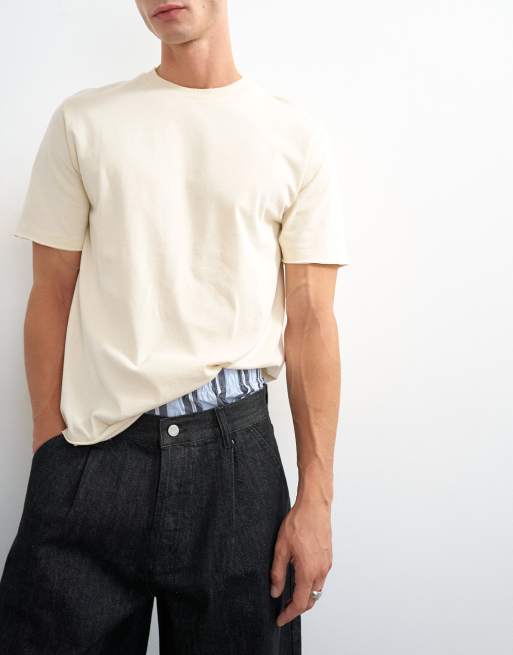 Topman – Jeans in mittelblauer Waschung mit Zierfalten und abgerundetem Beinschnitt, 4 von 7