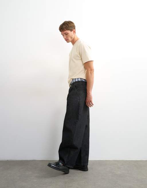 Topman – Jeans in mittelblauer Waschung mit Zierfalten und abgerundetem Beinschnitt, 5 von 7