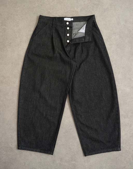Topman – Jeans in mittelblauer Waschung mit Zierfalten und abgerundetem Beinschnitt, 6 von 7