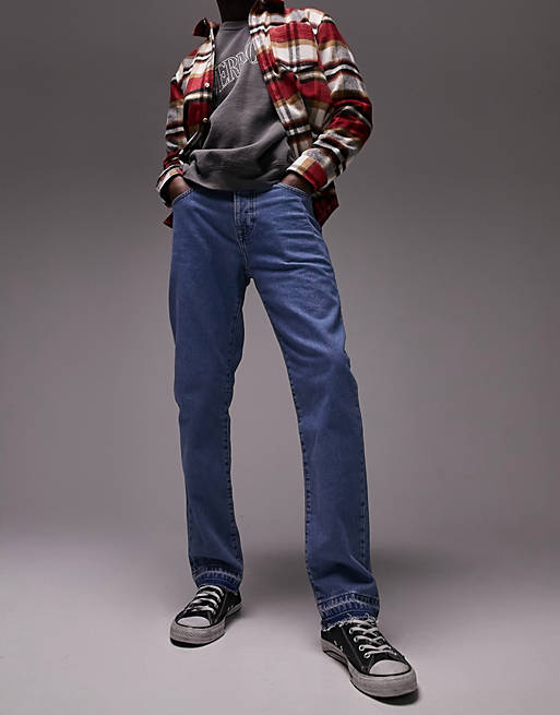 Topman - Jeans med lige ben i mellemvask