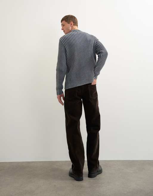 Topman jeans med lige ben og coated velourfinish i brun, 4 af 5