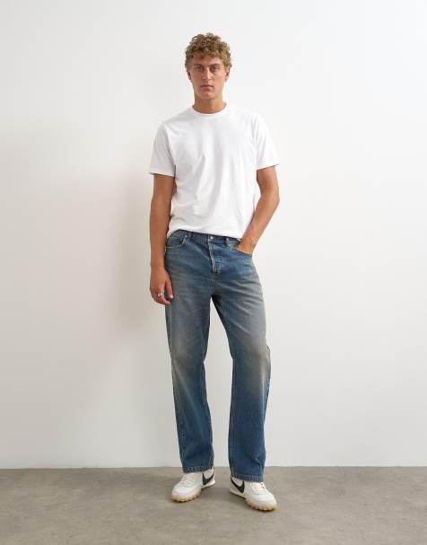 Topman Jeans mit geradem Schnitt und leichter Waschung in mittlerer Waschung - view 1