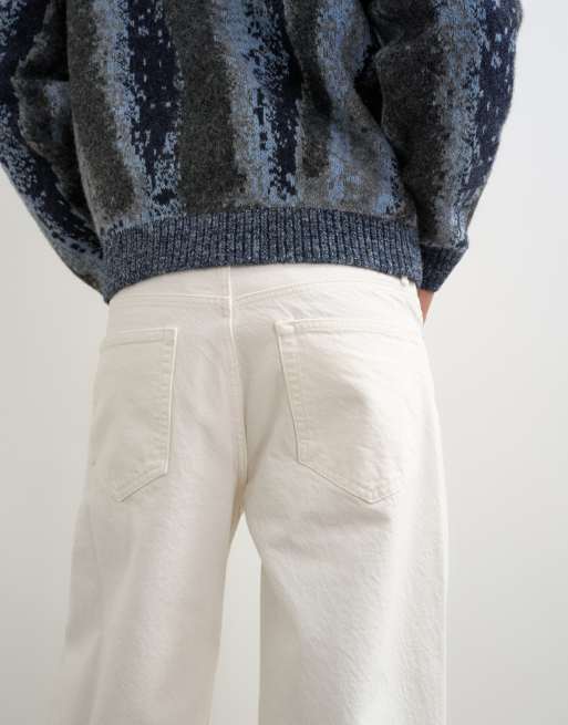 Topman jeans rigidi baggy bianchi, 5 di 5