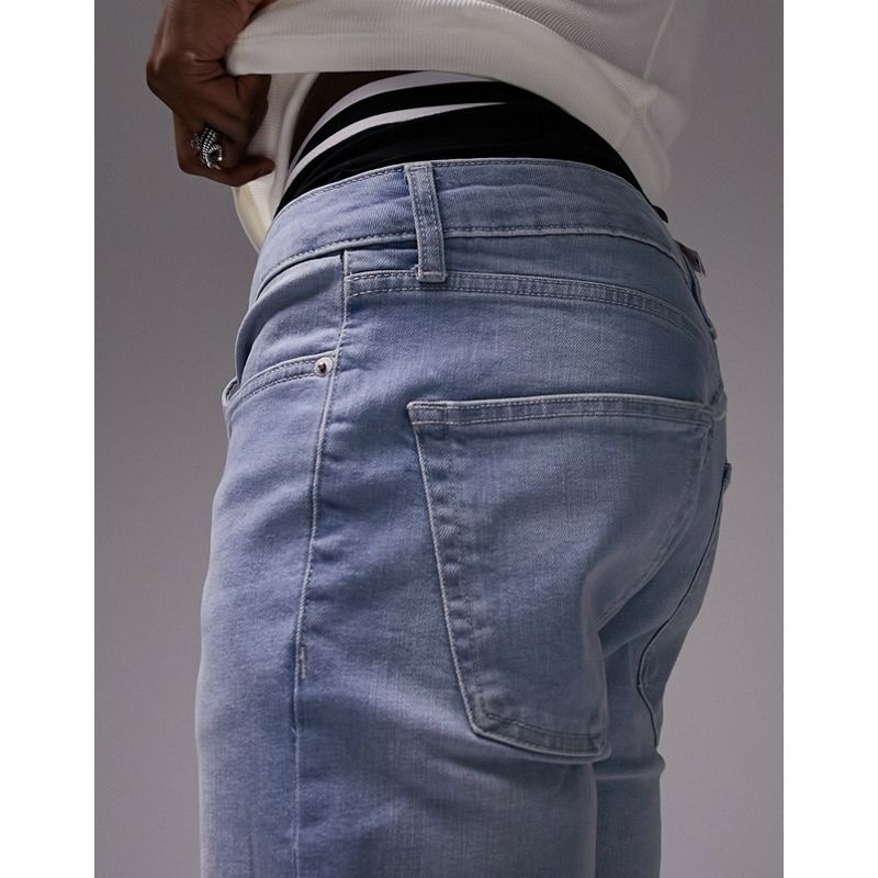 gXBkq Jeans Topman - Jeans skinny elasticizzati azzurro polvere
