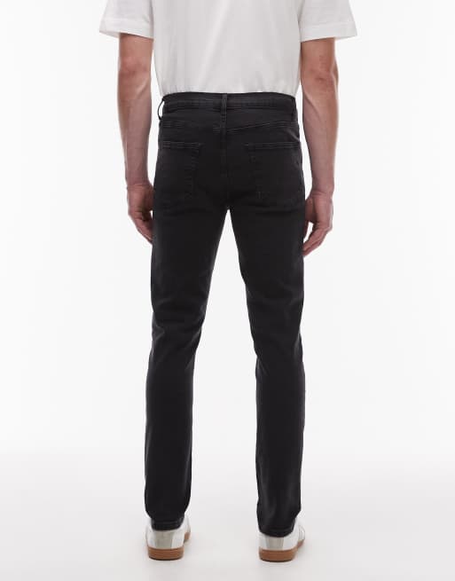 Topman - Jeans skinny elasticizzati nero slavato, 2 di 5