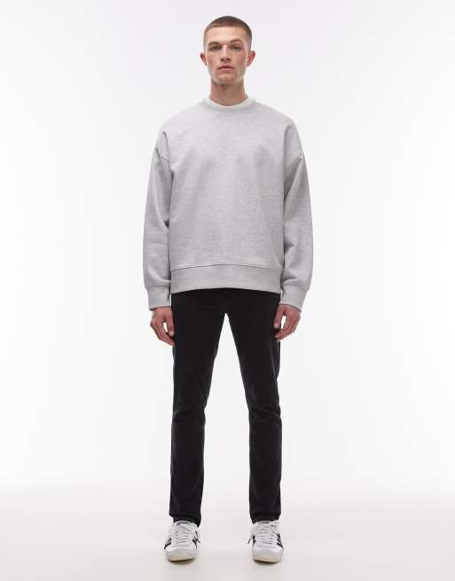 Topman - Jeans skinny elasticizzati nero slavato, 5 di 5