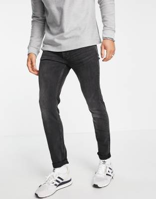Jeans skinny elasticizzati nero slavato-Grigio - Topman jeans uomo Grigio
