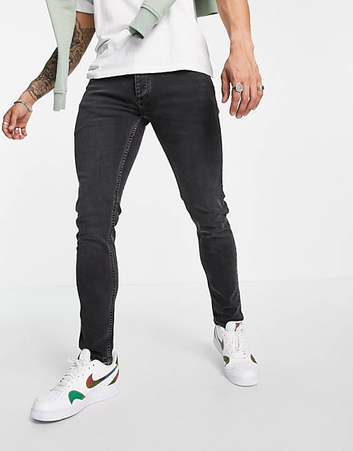 Uomo Abbigliamento da Jeans da Jeans skinny Jeans skinny elasticizzati slavatoTOPMAN in Denim da Uomo colore Nero 