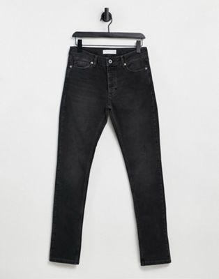 Topman cotton blend stretch skinny jeans in black - BLACK - ASOS Price Checker