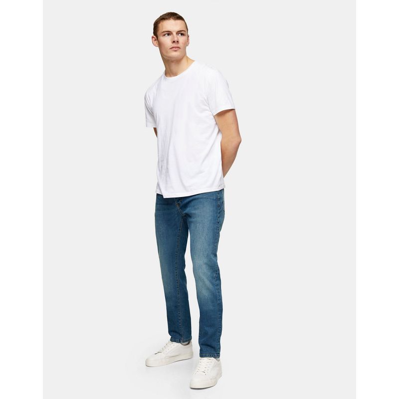 Uomo Jeans slim Topman - Jeans slim in misto cotone organico elasticizzato lavaggio medio