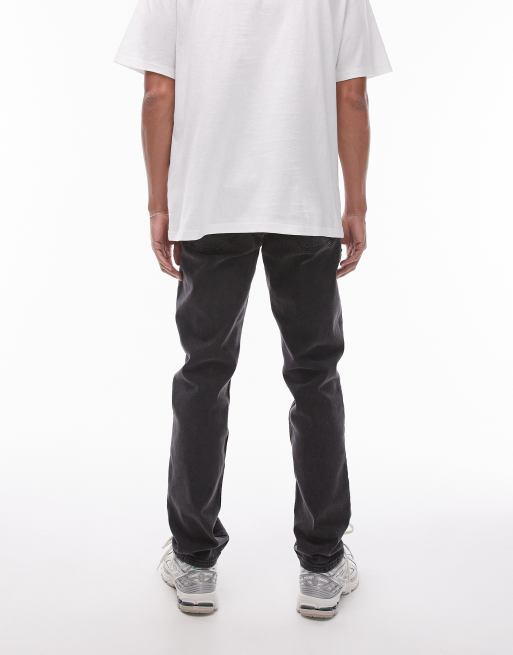 Topman - Jeans slim nero slavato, 3 di 5