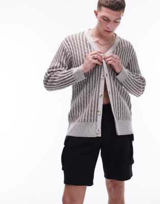 Topman Topman jersey cargo short in black