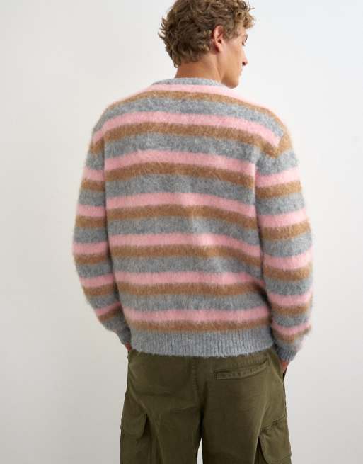 Topman - jersey de corte clásico con textura suave y raya rosa, 5 de 5