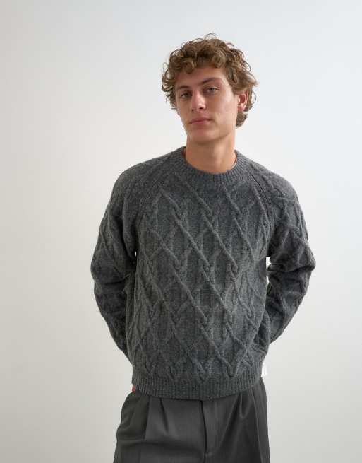 Topman jersey de punto de ochos holgado en antracita, 3 de 5