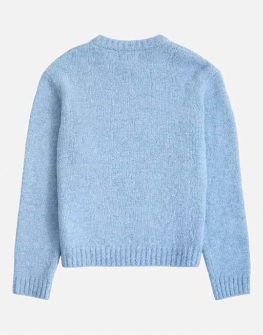 Topman - jersey de punto holgado de corte relajado en azul claro, 7 de 7