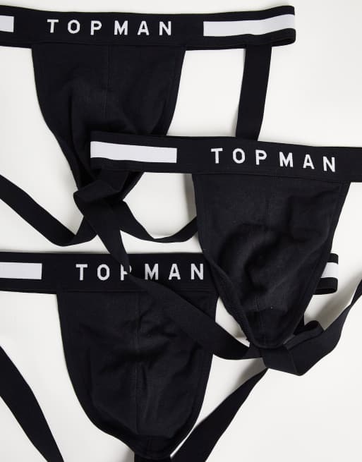 Topman jockstrap in black 3pk ASOS