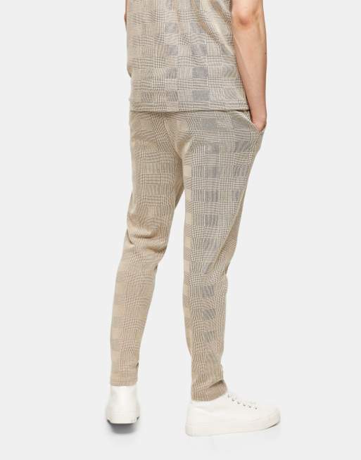Topman - Jogger à carreaux - Taupe, 2 de 4