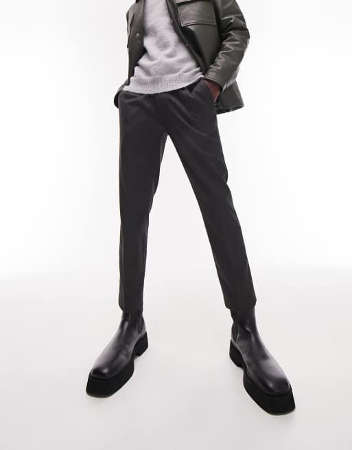 Topman - Jogger ajusté coupe habillée - Anthracite