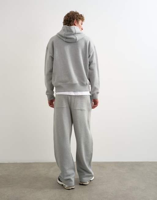 Topman jogger coupe barrel épais en gris chiné, 2 de 5