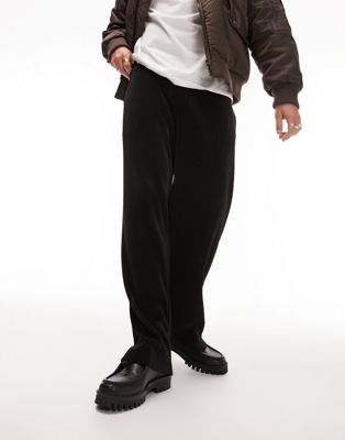 Topman straight plisse jogger in black - ASOS Price Checker