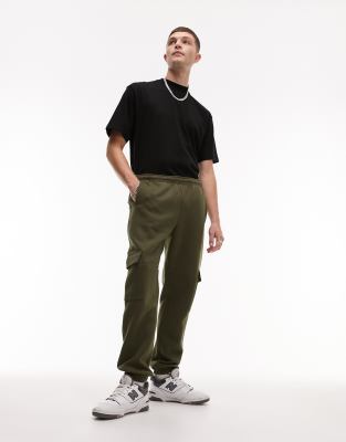 Topman cargo jogger in khaki - ASOS Price Checker