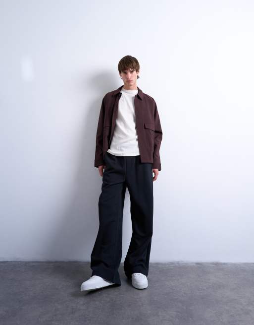 Topman heavyweight baggy sweatpants in black
