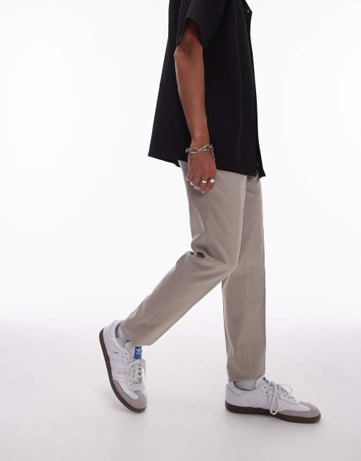 Topman - Joggers color pietra con elastico in vita
