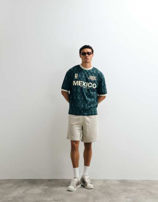 Topman - Joggers cortos color piedra lavado holgados estilo bermudas
