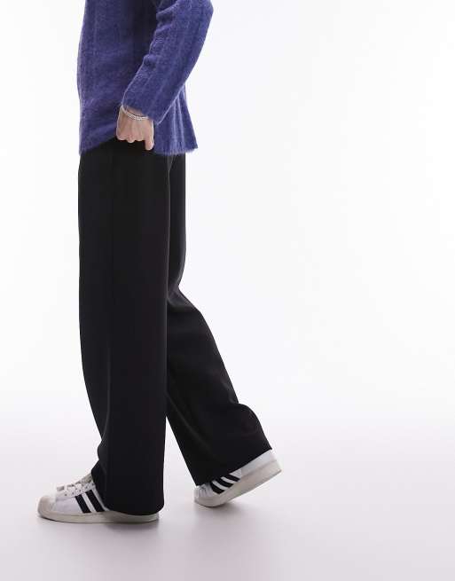 Topman - Joggers drappeggiati neri in tricot